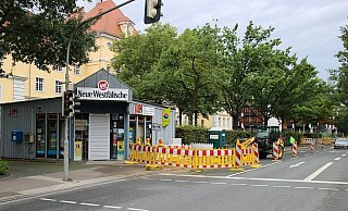 Die Straße „Auf der Freiheit“ ist seit Montag vom Go Parc stadteinwärts zu. - Archiv: Corina Lass