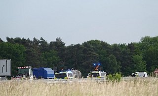 Auf einer Bielefelder Autobahn sind Böschungen abgerutscht. - Paul Brinkmann (Archiv)