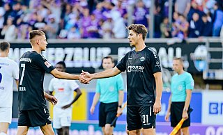 Filip Bilbija (l.) ist in Düsseldorf ein Startelfkandidat. Der Einsatz von Maximilian Rohr ist eher unwahrscheinlich. - Besim Mazhiqi