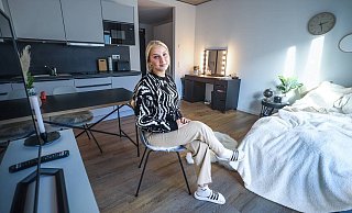 Die 25-Quadratmeter Wohnung im Bielefelder Studenten-Komplex erinnert an ein klassisches Hotelzimmer. - Sarah Jonek