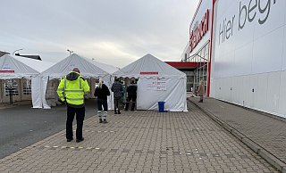 Wenig Andrang: Im Testzentrum Kirchlengern ist der große Ansturm erst einmal vorbei - Thorsten Mailänder