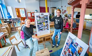 Eva Duda, ehemalige Erzieherin, und Erzieher Rouven Knörrich sind seit Jahrzehnten mit dem Kinderladen verbunden. - Sarah Jonek