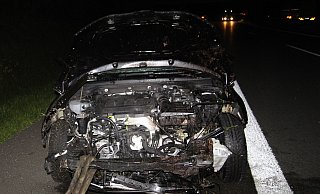 Der Skoca Octavia musste abgeschleppt werden. - Autobahnpolizei Bielefeld