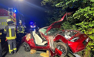 Der Fahrer war in der Nacht mit seinem roten Mazda von der Selhausenstraße abgekommen. - Charlotte Mahncke