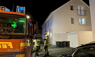 In einem Kellerraum einer Doppelhaus-Hälfte am Wietheimer Weg löschte die Bad Lippspringer Feuerwehr brennenden Unrat. - Ralph Meyer