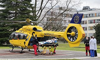 Mit der Luftrettung trat der bayrische Patient seine Heimreise an. - St. Vincenz-Kliniken