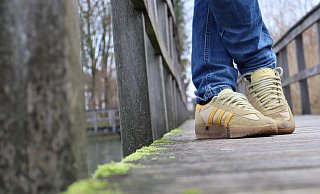 Die Lücke zwischen Plattform und unterem Geländerbrett ist ganz schön groß – und Moos, Eis und Schnee können den Steg sehr rutschig machen. - Meiko Haselhorst