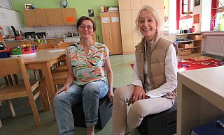 Schulleiterin Claudia Gelke (r.) und OGS-Leiterin Gabi Wunderlich von der Paul-Maar-Grundschule. - Björn Kenter