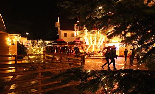 Ein letzter Blick: So sah es kurz nach der Eröffnung des bislang letzten Schloß Holter Weihnachtsmarktes 2019 aus, - Sabine Kubendorff