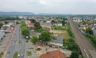 Auf dem Gelände des ehemaligen Autohauses Fuhrken, zwischen Mindener Straße und Nordbahn, plant Edeka einen großen Lebensmittelmarkt. - Jürgen Krüger