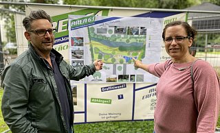 Die Landschaftsarchitekten Marco Genser und Katharina Krause sind die Planer der „Area 61" im Gütersloher Westen. - Christian Bröder
