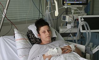 Vanessa K. (30) liegt noch auf der Intensivstation im Klinikum Herford, hat die Notoperation gut überstanden. - Claus Frickemeier