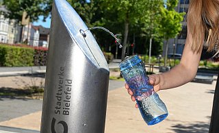 Trinkwasserbrunnen - wie hier in Bielefeld - wünscht sich die grüne Ratsfraktion für Paderborn. - Barbara Franke