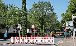 Auf der Freiheit ist seit Mittwoch zwischen Stephansplatz und Bahnhofskreuzung gesperrt. - Frank-Michael Kiel-Steinkamp