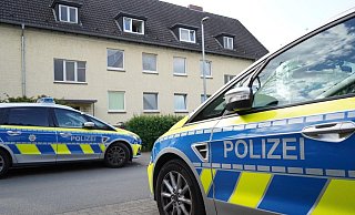 Die Polizei ist am Samstag in Bünde im Einsatz. - Leon Stock