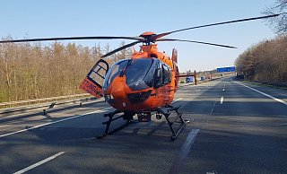 Für die Landung des Rettungshubschraubers musste die A2 in Richtung Hannover komplett gesperrt werden. - Andreas Eickhoff