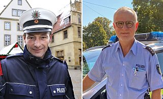 Bernd Kukat (l.) hat sich in den Ruhestand verabschiedet, für Stieghorst/Oldentrup ist ab sofort Frank Langkamp (r.) zuständig. - Christian Weische, Polizei