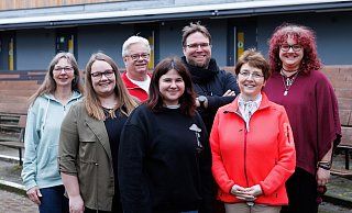 Dem aktuellen Vorstand gehören an: (v. l.) Petra Elma (Jugendschutzbeauftragte), Bettina Brink (zweite Beisitzende), Norbert Osterholz (Kassenwart), Ellen Matthes (Jugendleitung), Chris Malassa (zweiter Vorsitzender), Alexandra Ecke (erste Vorsitzende) und Charlotte Röder (Teenievertretung). - Björn Leisten