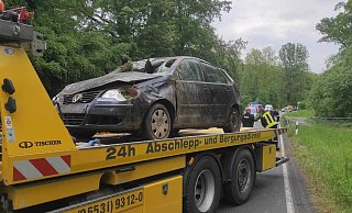 Bei dem Unfall nahe Höxter wurde eine Person schwer verletzt. - Svenja Ludwig