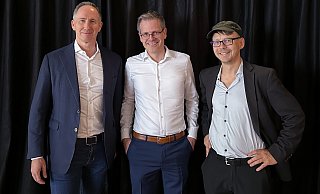 Übernahme in Bielefeld: Björn Robens (v.l.) mit Kai Fastabend und Nick Zippel ziehen jetzt an einem Strang. - HWP