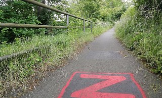 Diese Z-Schmiererei nahe der Polizeiwache ist die zweite in Löhne. In Bad Oeynhausen hat es bisher drei vergleichbarer Fälle gegeben. - Ulf Hanke