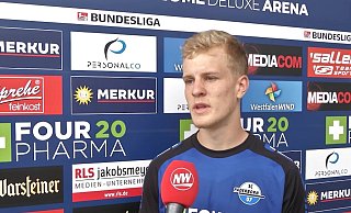 SCP-Spieler Mattes Hansen im Videointerview mit "nw.de". - NW/Screenshot