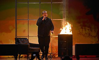 Isaak Guderian aus Espelkamp singt beim Finale des Eurovision Song Contests in Malmö sein Lied "Always on the run". - Jessica Gow/TT / TT News Agency / AFP
