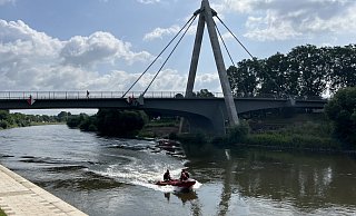Auch auf der Weser wurde nach dem Vermissten gesucht - zwischen Stahle und Bad Karlshafen. - FFW Höxter
