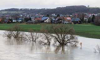Vlotho, 3. Januar: Blick auf die Weser. - Friso Gentsch