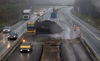 Autobahnbaustelle bei Schloß Holte-Stukenbrock. - Sigurd Gringel