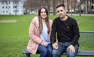 Kurdwin Yousif und Ahmed Haji Saeed sind in ihre Paderborner Wohnung zurückgekehrt. - Niklas Tüns