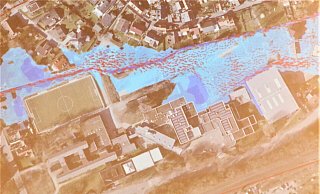 Diese Visualisierung soll zeigen, wie ein Hundertjähriges Hochwasser vor allem den östlichen Innenstadtbereich in der Umgebung des Siechenbachs treffen würde. Repro: Burkhard Battran - Burkhard Battran