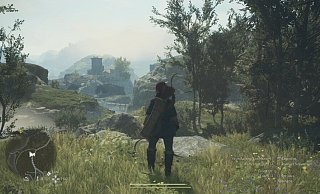 In einer ersten Vorschauversion von „Dragon’s Dogma 2“ erkunden wir mit unserer Bogenschützin eine mittelalterliche Fantasy-Welt. - Capcm