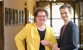Christina Osei und Dominic Hallau führen die grüne Ratsfraktion. Osei ist zusätzlich Abgeordnete ihrer Partei im Düsseldorfer Landtag. - Andreas Zobe Christina Osei und Dominic Hallau führen die grüne Ratsfraktion. Osei ist zusätzlich Abgeordnete ihrer Partei im Düsseldorfer Landtag. - Andreas Zobe