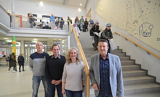 Rainer Schnittger, Volker Schmidt, Christine Hörnschemeyer und Matthias Haverkamp nennen Gründe, warum sie die allein von der Stadtverwaltung entwickelten Varianten "Basic" und "Basic plus" ablehnen. - Joern Spreen-Ledebur