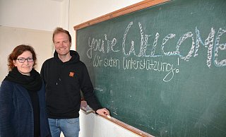 Rita Esau und Marian Staubach vom Team des Vereins Welcome in Höxter. - Thomas Kube