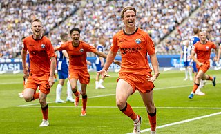 Wie hier nach dem Tor von Felix Götze gegen Hertha BSC am vergangenen Spieltag will der SC Paderborn auch gegen Darmstadt wieder jubeln. - Andreas Gora