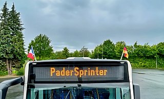 Die Paderborner Busse werden wie zu Libori mit Flaggen geschmückt. - Padersprinter