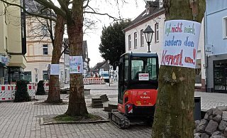 Protestaktion gegen die Fällung von Bäumen in der Stummrige Straße in Höxter. - Michaela Bast