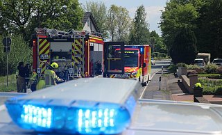 Die Bünder Straße wurde für eine gute halbe Stunde abgesperrt. - Privat