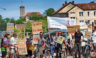 2021 demonstrierte die Bürgerinitiative Radentscheid zum „Einjährigen“. - Barbara Franke