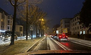 In Herford kommt Neuschnee herunter. - Stefan Boscher