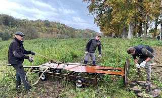 Die große Hermann-Figur der Landesgartenschau ist nun abgebaut worden und zieht weiter ins Lipperland. - Stadt Höxter