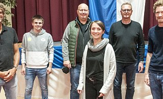 Die neue Crew: Heiko Schröder (v.l.), Elias Hannowsky, Ralph Kamp, Wiebke Flachmann, Frank Wehmeyer und Max Beuys. Fotos (2): TUS - tus