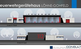 So soll das neue Feuerwehrhaus in Gohfeld am Tichelbrink aussehen. - Markus Fischer