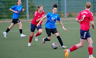 Arminias B-Juniorinnen (in blau) besiegten in der Westfalenliga den TuS Recke. - Andreas Zobe
