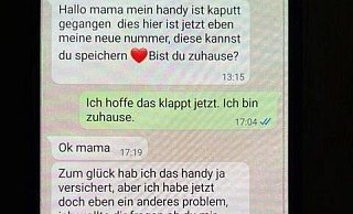 So beginnt ein typischer Chat mit der "Hallo Mama"-Masche durch die Betrüger - Varianten gibt es auch mit Oma, Opa oder Papa. - Polizei