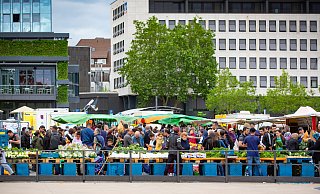 Die Gebühren für Händler auf den Bielefelder Wochenmärkten (hier der Kesselbrink) will die Stadt deutlich erhöhen. Das stößt auch auf Kritik. - Mike-Dennis Müller / www.mdm.photo
