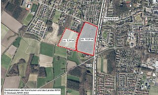 Der Espelkamper Vorschlag „Gabelhorst“ für einen Krankenhaus-Neubau schaffte es in auf Platz 1, obwohl ein Waldgebiet abgeholzt werden müsste. - Stadt Espelkamp