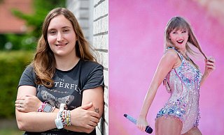 Stella Elschner (l.) trägt die Armbänder von Taylor Swift Konzert in Gelsenkirchen noch immer. - Andre Schneider | dpa